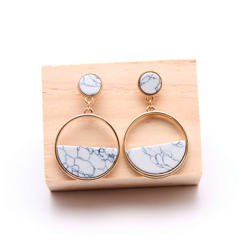 🆕 Marble Drop Earrings - White